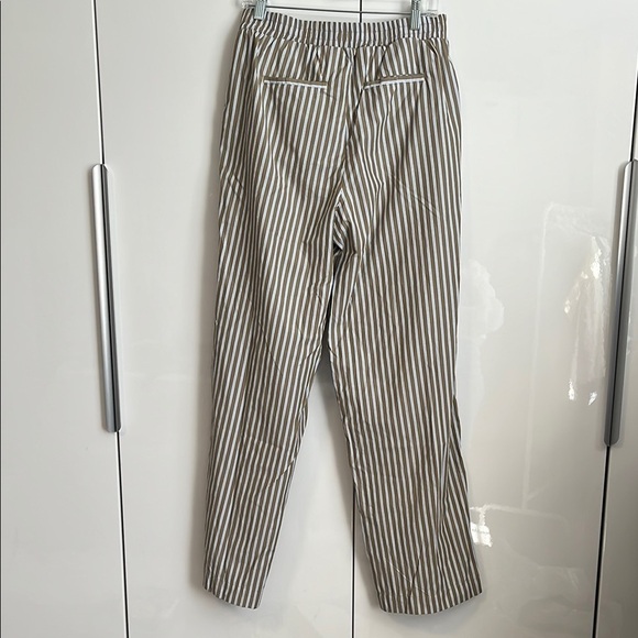 SCOTCH & SODA NWT Olive Green Striped Wide Leg Pants Slant Pocket, Size L - Picture 7 of 10